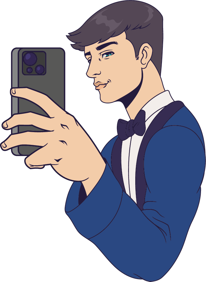 Chico con celular